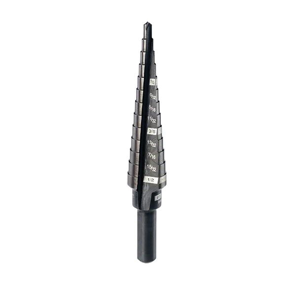 Milwaukee 48-89-9212 Step Drill Bit, 7/8 to 1-3/8 in Dia, 3-1/16 in OAL, Straight Flute, 2-Flute, 1/4 in Dia Shank