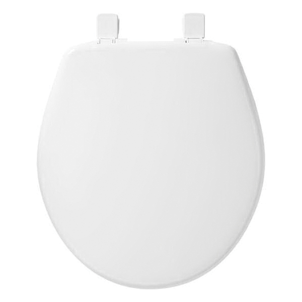 Toilet Seat, Bemis, Round, Plastic, White, Slow Close - 2