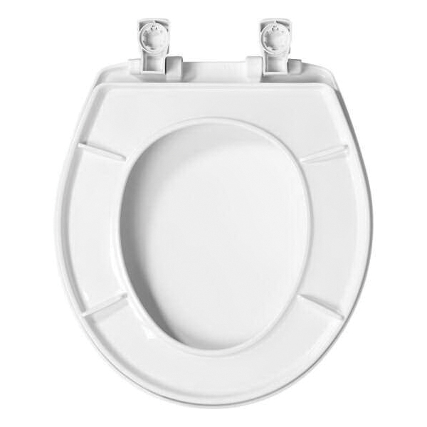 Toilet Seat, Bemis, Round, Plastic, White, Slow Close - 3