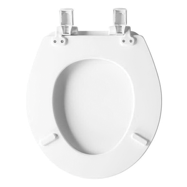 Ashland Toilet Seat, Bemis, Round, Enameled Wood, White, Slow Close Hinge - 3