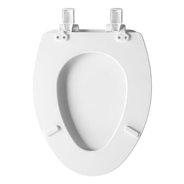 Ashland Slow Close Toilet Seat, Bemis, Elongated, Enameled Wood/Plastic, White - 3