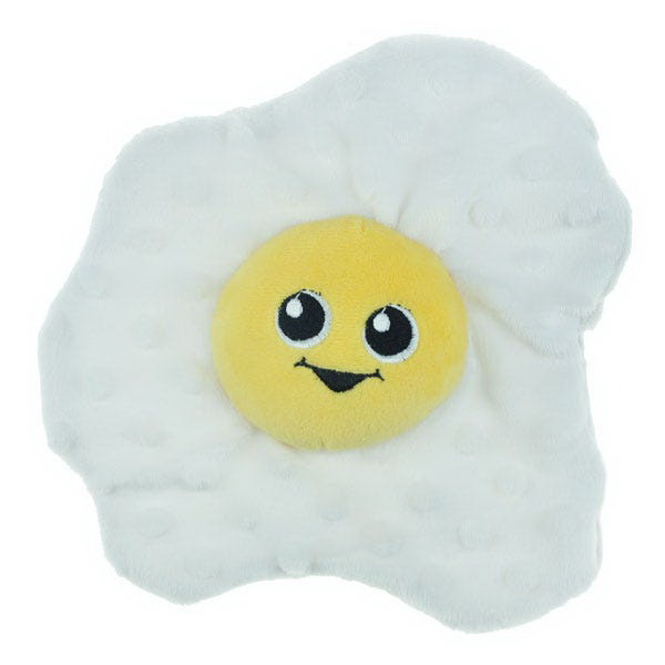 Chomper ZD2182 12 16 Chomper Food Junkies ZD2182 12 16 Dog Toy, S, Plush, Squeaker Toy, Fried Egg, Fabric - 1