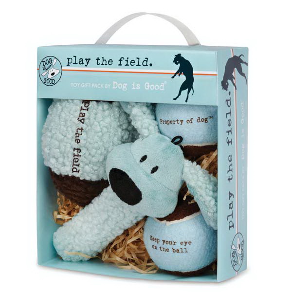 Dog Is Good DI8100 04 Toy Gift Pack, Plush, Squeaker Toy, Play The Field - 3