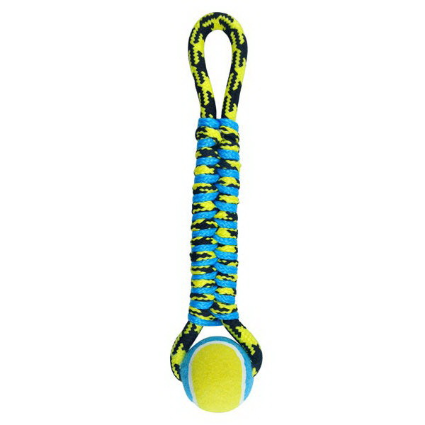 US2048 99 Dog Toy, Fetch, Tug Toy, Paracord Rope Twisted Tug, Yellow