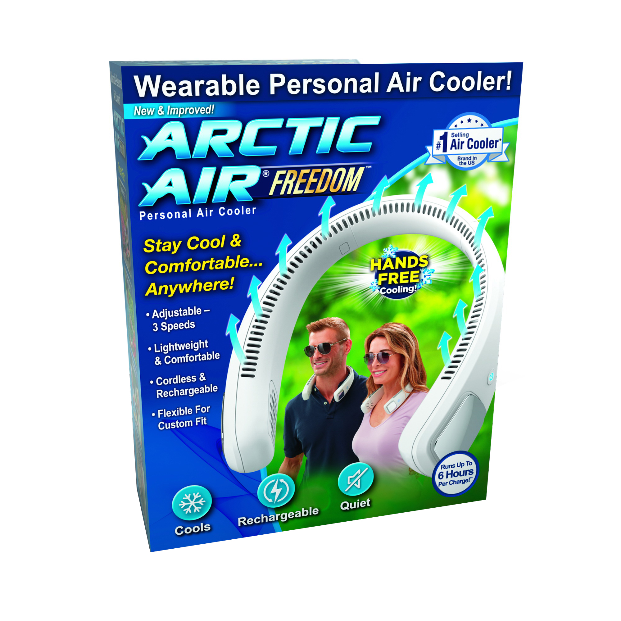 Arctic Air AAFR-MC12/4 Wearable Air Cooler and Purifier, 3.7 V, 3-Speed, 1 cfm Air, White - 1