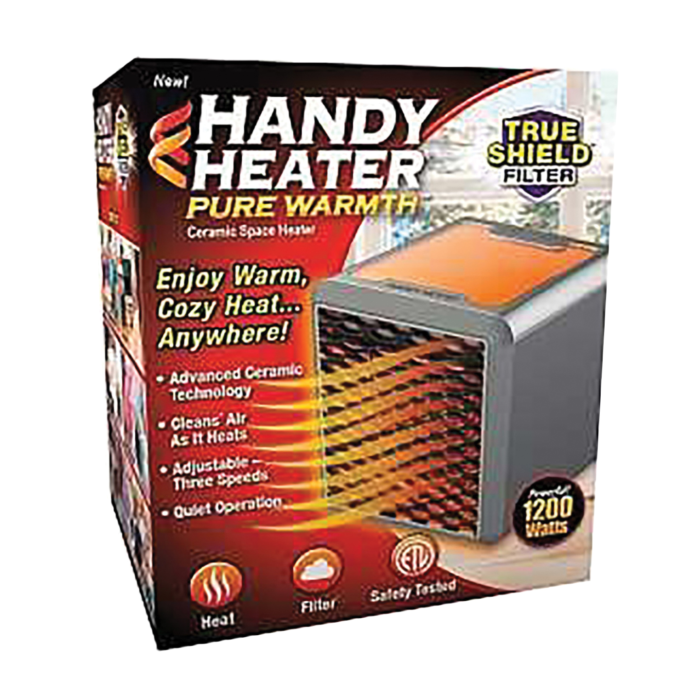 Handy Heater Pure Warmth Series HEATPW-MC4 Portable Space Heater, 1200 W, 3-Heat Setting - 1