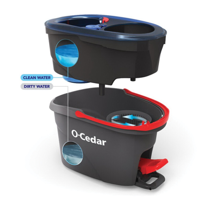 yuchan*・ EasyWring RinseClean 168534 Spin Mop System, Black/Red