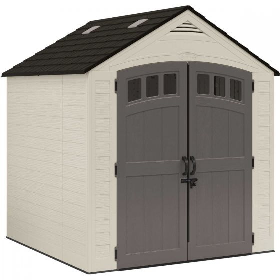 Storage Shed, Suncast, 7 ft W x 7 ft L x 8 ft H, Metal/Resin, Beige - 2