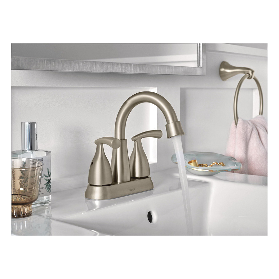 Essie Bath Faucet, Moen, 2-Handle, Brushed Nickel - 2