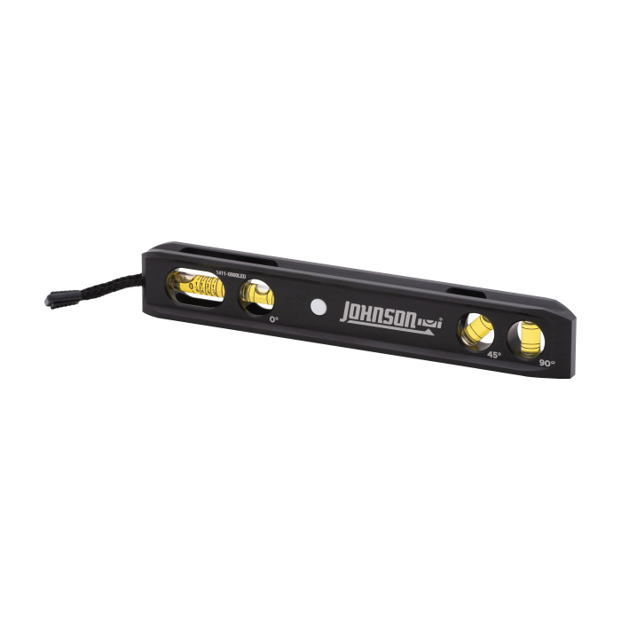 Torpedo Level, Johnson, 9 in L, 4-Vial, Magnetic, Aluminum/Metal - 2