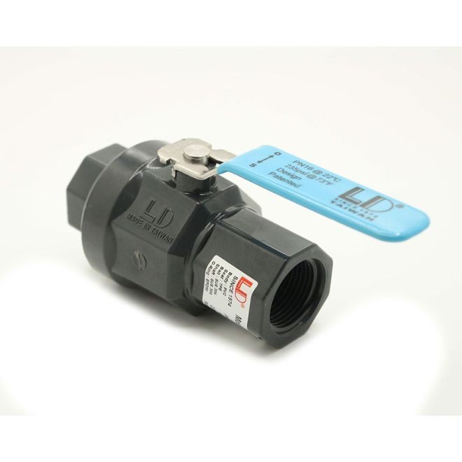 Ball Valve, Thrifco Plumbing, 1/2 in Connection, Slip, Handle Actuator, PVC Body - 2