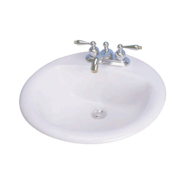 Bathroom Sink, Caitlin, Drop-in, Round, Vitreous China, White - 1