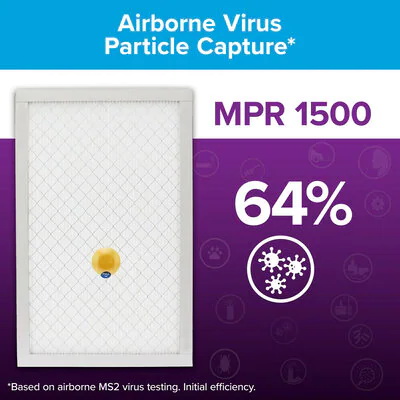 Filtrete 2000-4 Air Filter, 20 in L, 16 in W, 12 MERV, 1500 MPR, For: Air Conditioner, Furnace and HVAC System