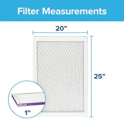 Air Filter, Filtrete, Pleated, MERV 12, MPR 1500, 20 x in 25 x in 1 in - 2