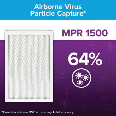 Air Filter, Filtrete, Pleated, MERV 12, MPR 1500, 20 x in 25 x in 1 in - 3
