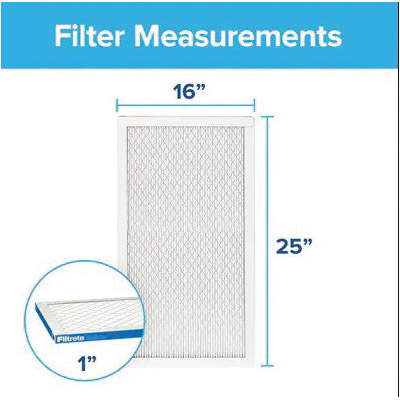 Air Filter, Filtrete, Pleated, MERV 13, MPR 1900, 16 x in 25 x in 1 in - 2