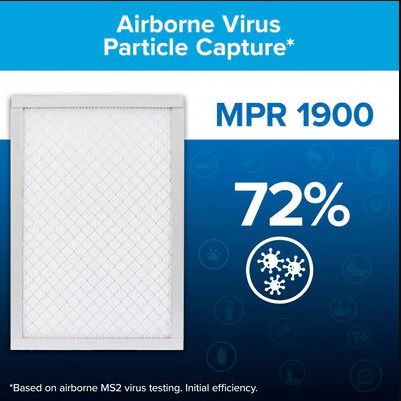 Air Filter, Filtrete, Pleated, MERV 13, MPR 1900, 16 x in 25 x in 1 in - 4