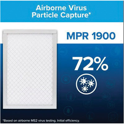 Air Filter, Filtrete, 20 in L, 20 in W, 13 MERV, 1900 MPR, Polypropylene Frame - 3