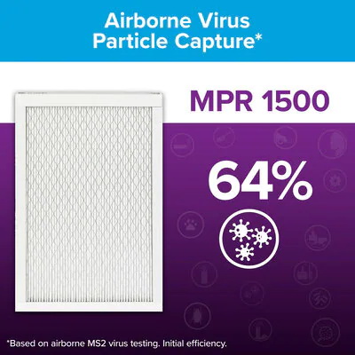 Air Filter, Filtrete, 30 in L, 20 in W, 12 MERV, 1500 MPR, For: Air Conditioner, Furnace and HVAC System - 2