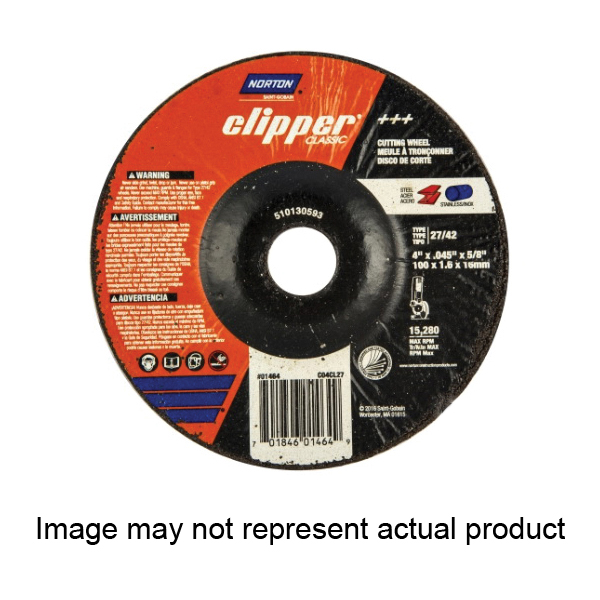 Clipper Classic A AO Series 70184601465 Cut-Off Wheel, 4-1/2 in Dia, 0.045 in Thick, 7/8 in Arbor, 1/EA