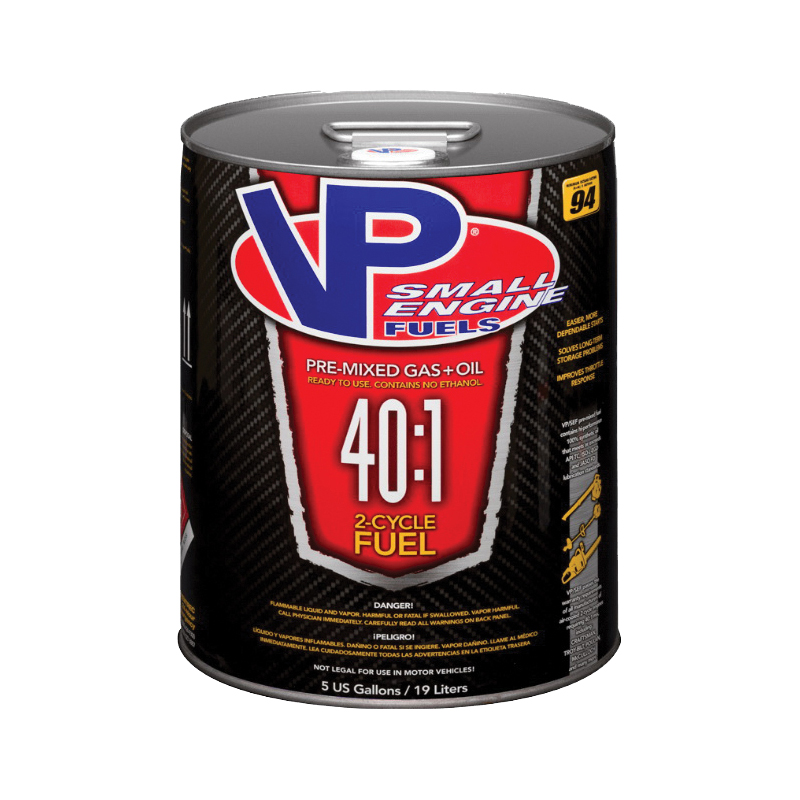 VP Racing 6292 40:1 Premixed Small Engine Fuel, Aromatic Hydrocarbon, Red, 5 gal Pail