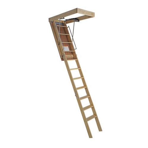 Superior Series SP101FT Folding Attic Stairway, 10 ft 1 in H Ceiling, 300 lb Duty Rating, Plywood/Steel