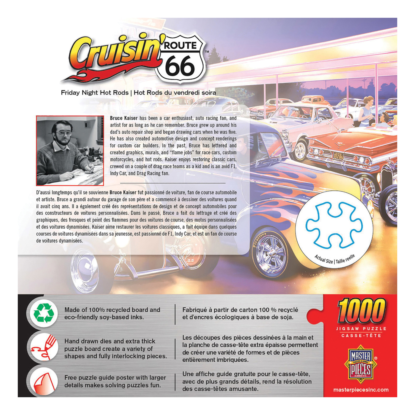 Route 66 Cruisin' Series 71951 Friday Night Hot Rod's Jigsaw Puzzle, 14 Years and Up - 2
