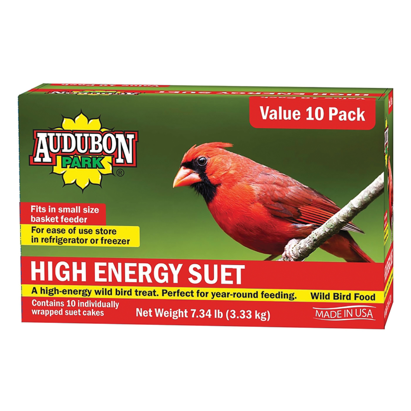 13882 Cracked Corn High Energy Suet, 7.34 lb, Cake, Pack