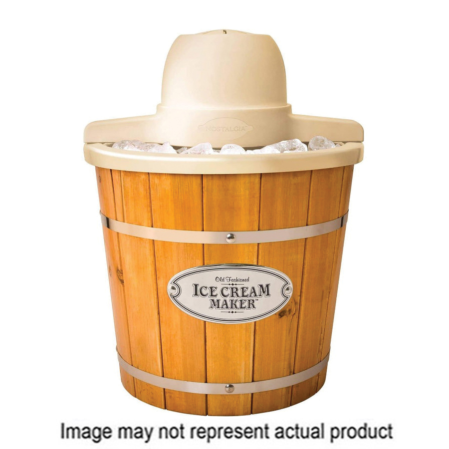 Nostalgia WICM4L Electric Ice Cream Maker, 4 qt, Wood Housing Material