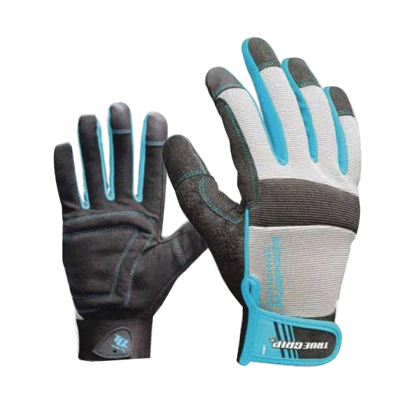 90011-23 Gloves, General-Purpose, High-Performance, Women's, L, Reinforced Thumb, Black/Blue