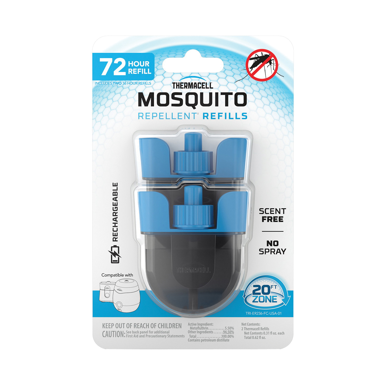 ER236 Rechargeable Mosquito Repeller Refill, Liquid, Slight, Solvent