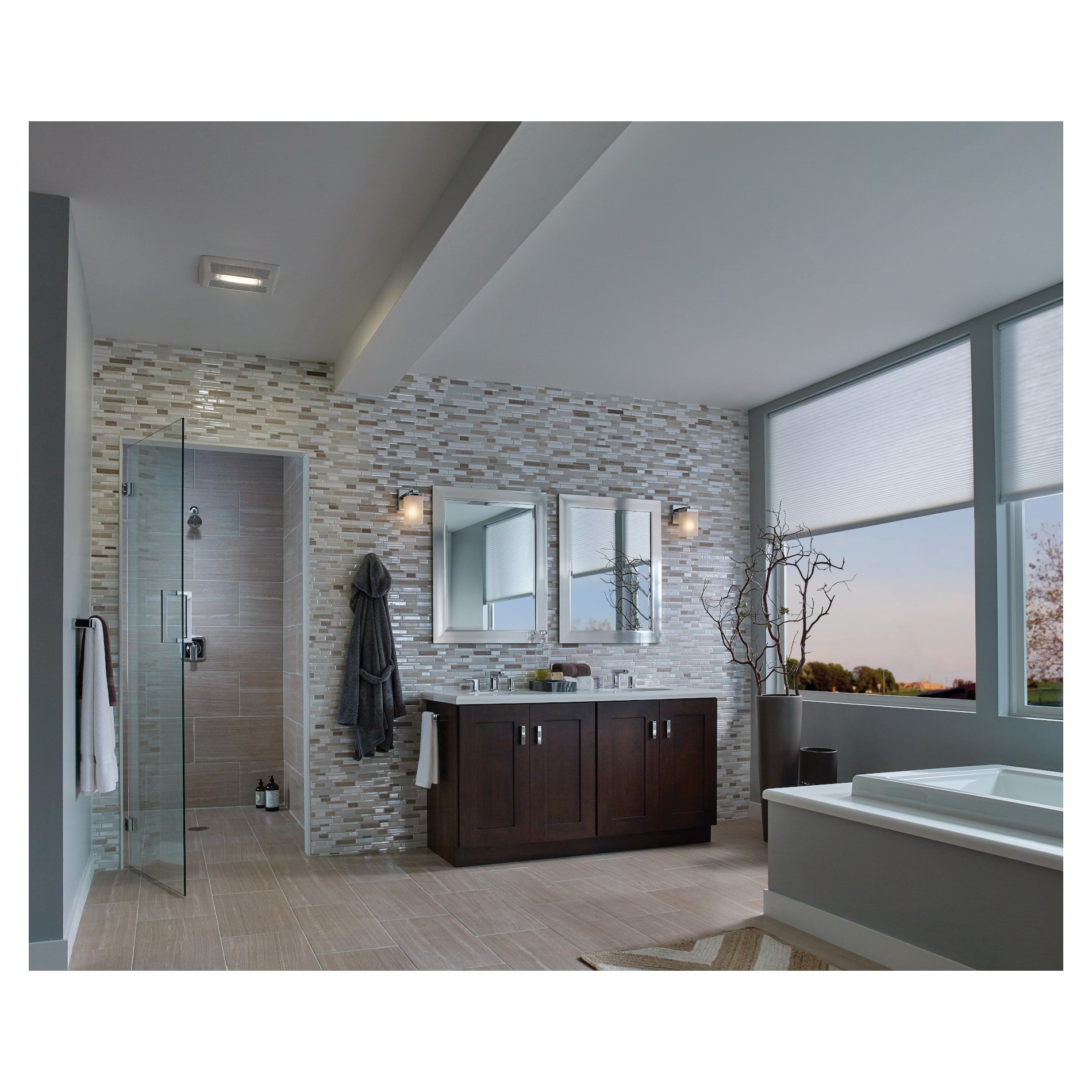 Flex Ventilation Fan with Led Light, Broan, 80 cfm Air, White - 2