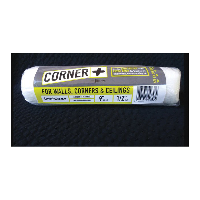 Corner + 64212 Roller Cover, 1/2 in Thick Nap, 9 in L, Microfiber Cover - 2