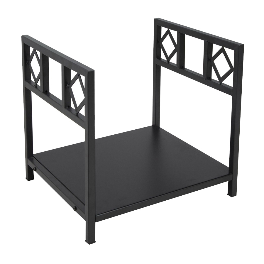 B90053BK Log Rack, 13-3/8 in W, 14-1/4 in H, Steel Base, Powder-Coated, Black