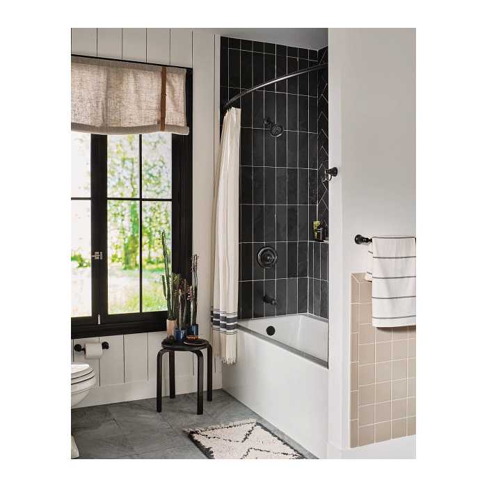 Banbury Tub & Shower Faucet, Moen, Standard Showerhead, Matte Black - 2