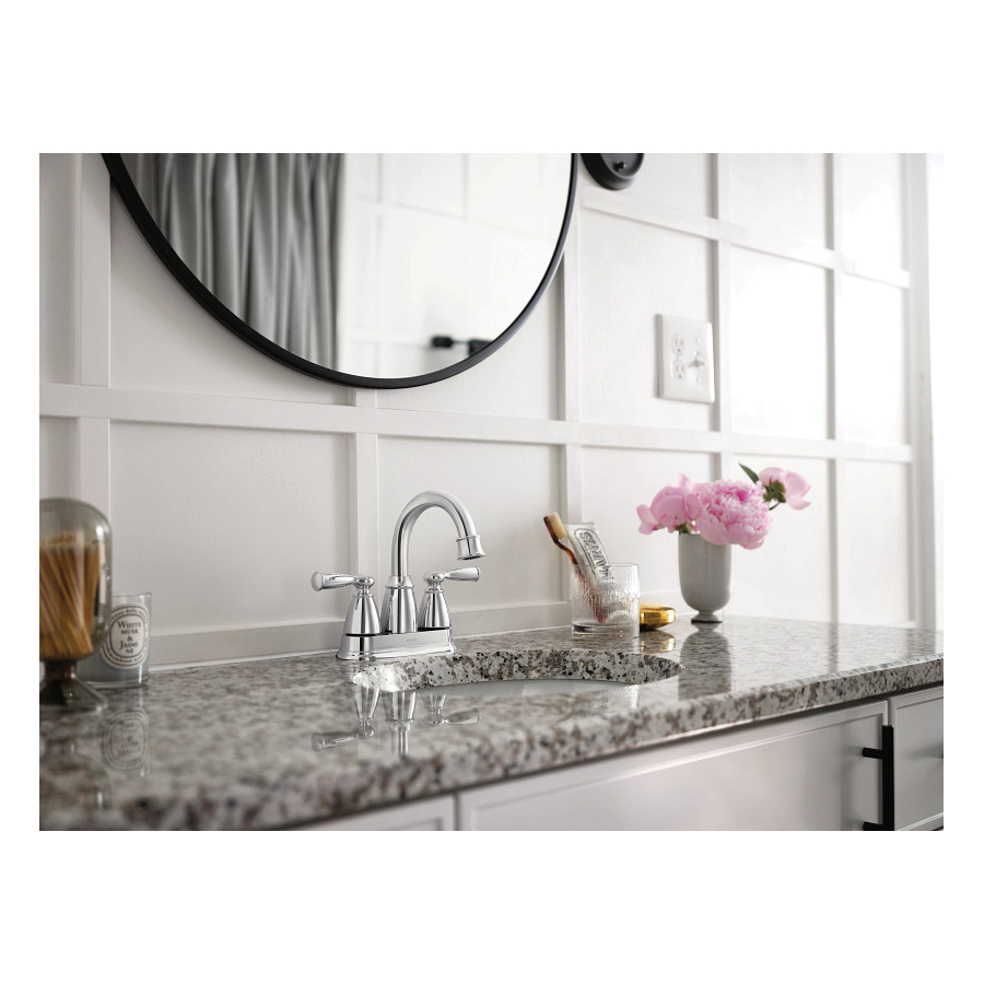 Banbury Bath Faucet, Moen, 2-Handle, Chrome - 4