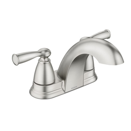 Banbury Series 84942SRN Centerset Bathroom Faucet, Low Arc Spout, Brushed Nickel, 4-11/16 in, 1.2 gpm, Metal