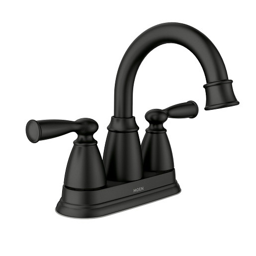 Banbury 84943BL Centerset Bathroom Faucet, 1.2 gpm, 2-Faucet Handle, 3-Faucet Hole, Metal, Matte Black