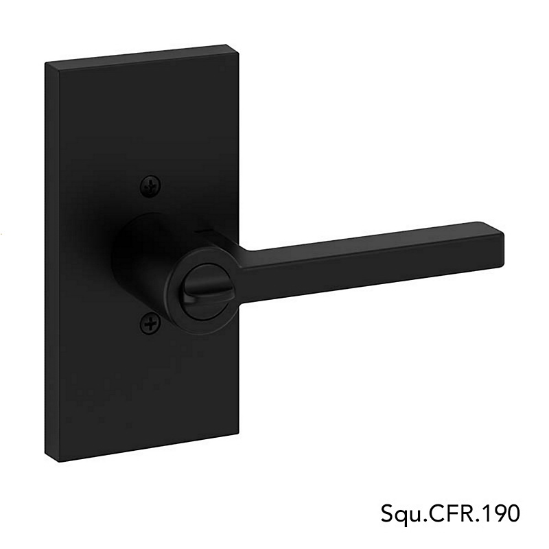 Reserve Door Lever, Privacy, Satin Black, Baldwin - 5