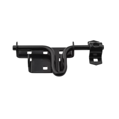 N109-027 Sliding Bolt Door and Gate Latch, 7 in L, 7/8 in W, Steel, Black