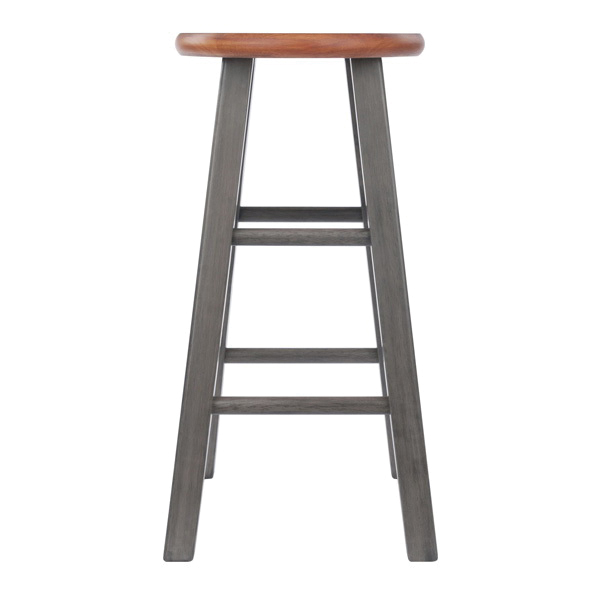 Winsome Ivy Series 36224 Square Leg Counter Stool, 13.4 in W, 13.4 in D, 24.2 in H, Solid Wood, Wood Seat, Gray - 3