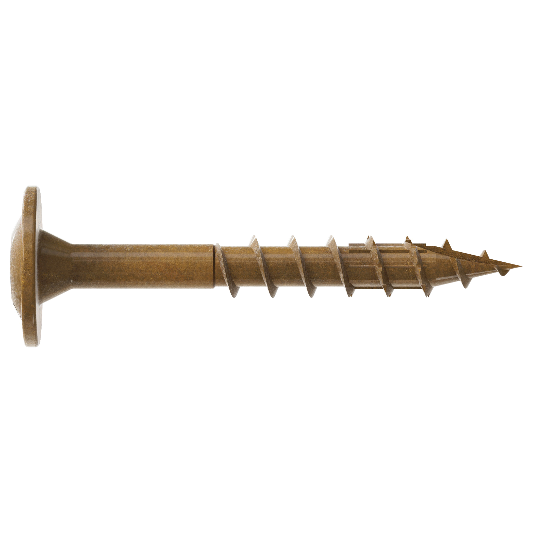 CBT08114R100 Construction Screw, #8 Thread, 1-1/4 in L, Serrated Thread, Wafer Head