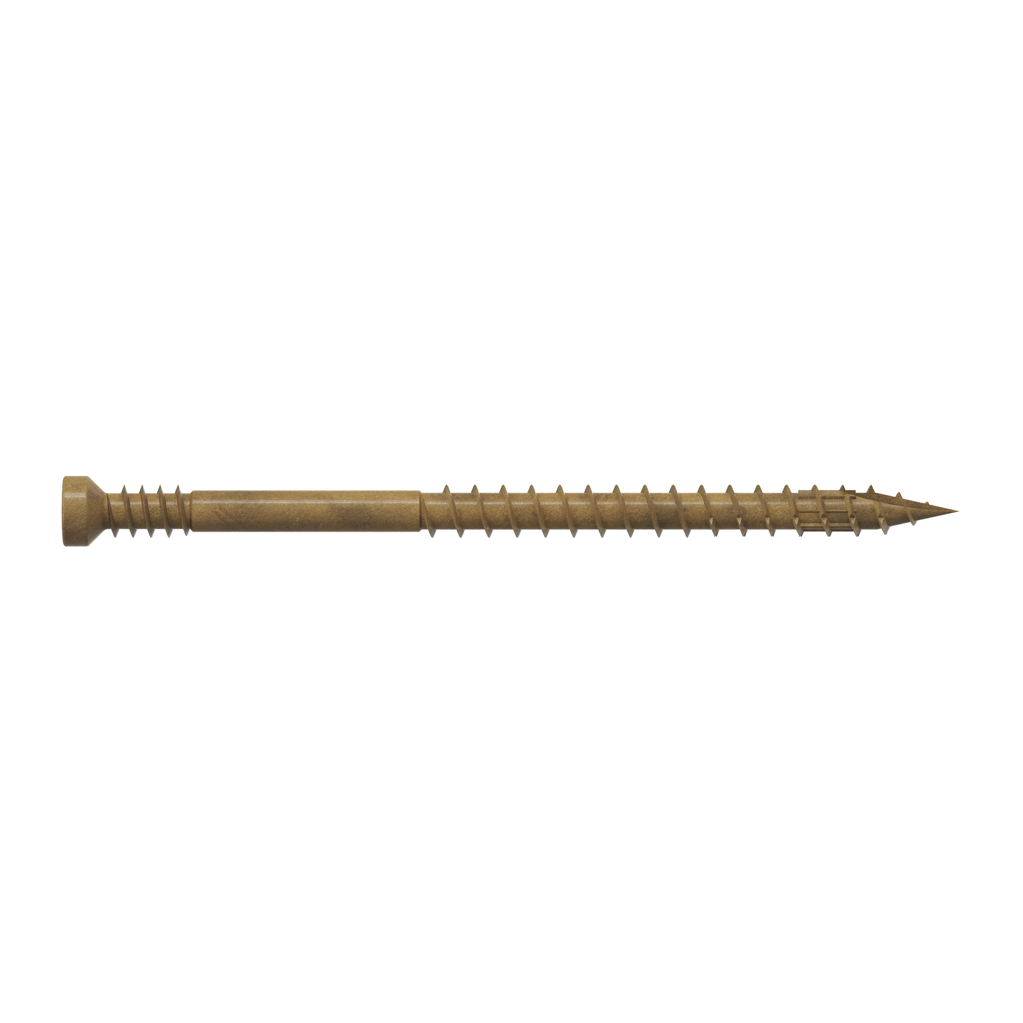 FT07212R100 Screw, #7 Thread, 2-1/2 in L, Serrated Thread, Trim Head, 6-Lobe Drive, Saw Tooth Point