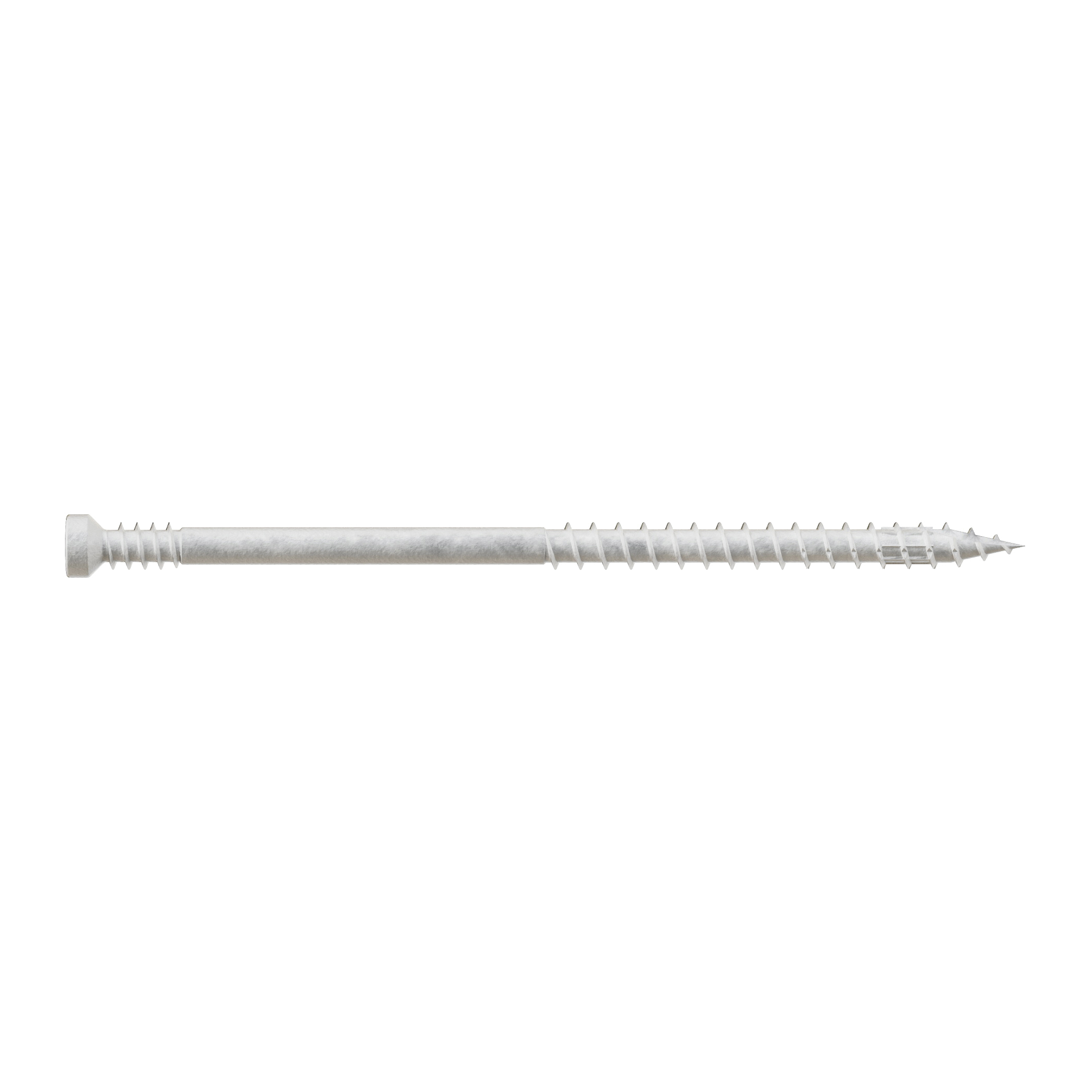 FT07300R100W Screw, #7 Thread, 3 in L, Serrated Thread, Trim Head, 6-Lobe Drive