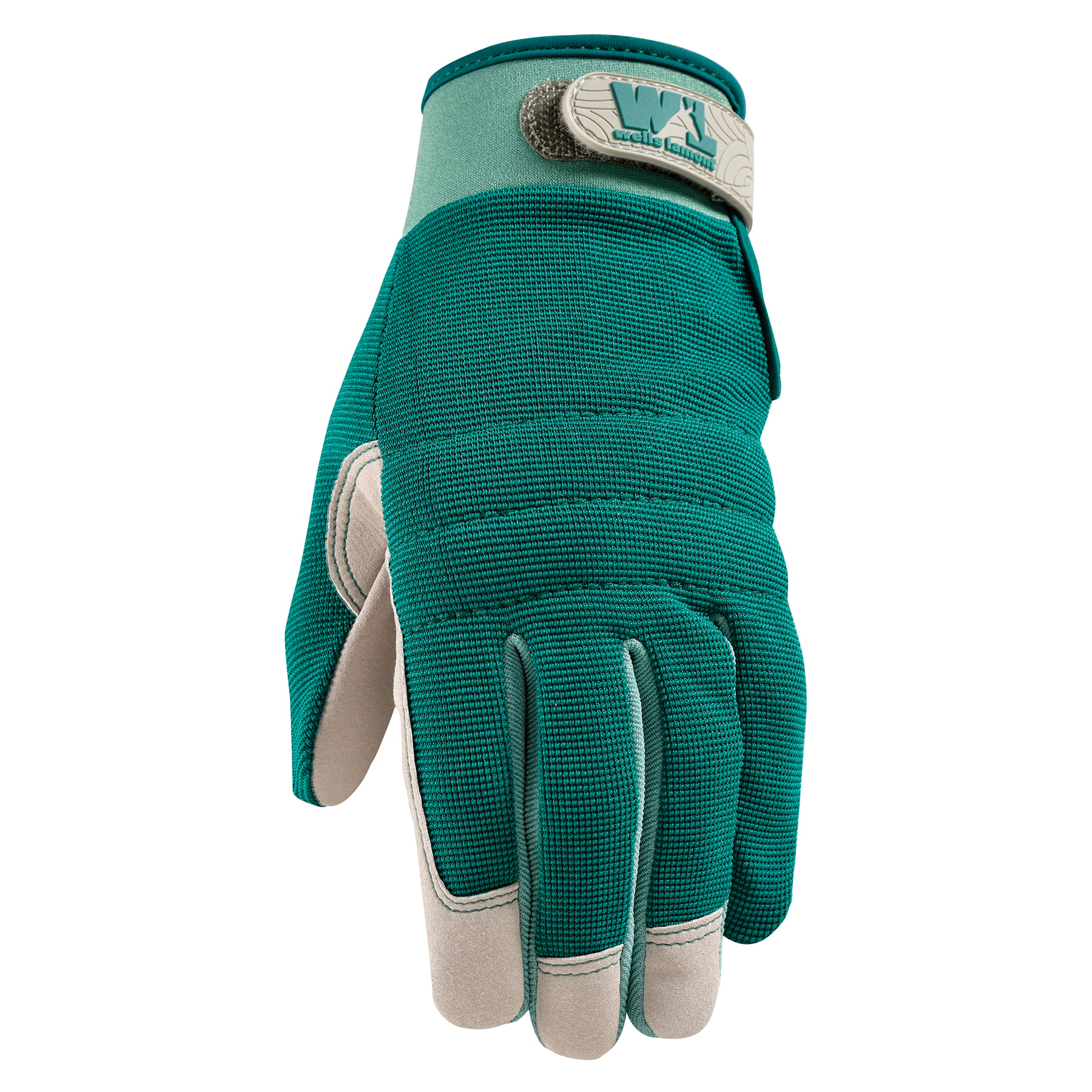 7754-L Gloves, High-Dexterity, Lightweight, Women's, L, Adjustable Wrist Strap Cuff, Gray/Green