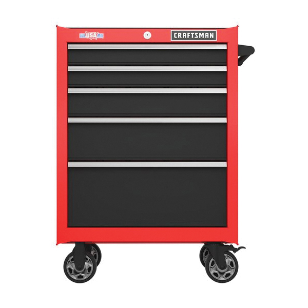 Rolling Tool Cabinet, Craftsman, 5 Drawer, Steel, 26 in W, 37 in H, 18 in D - 2