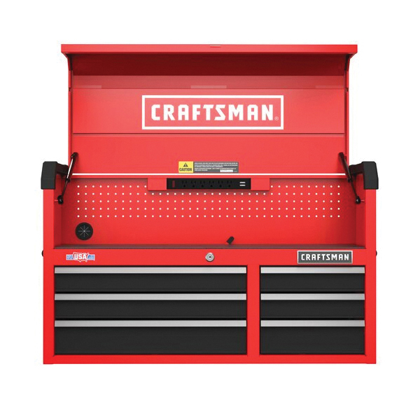 Tool Chest, Craftsman, 6 Drawer, Steel, 41 in W x 25 in H x 16 in D - 2