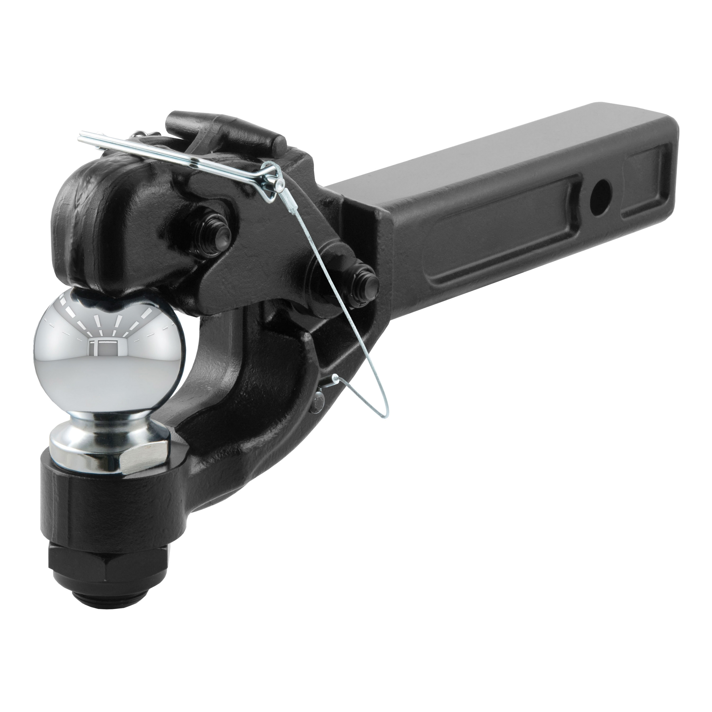Curt 48006 Receiver-Mount Ball and Pintle Hitch, Steel, Black, Carbide Powder-Coated - 1