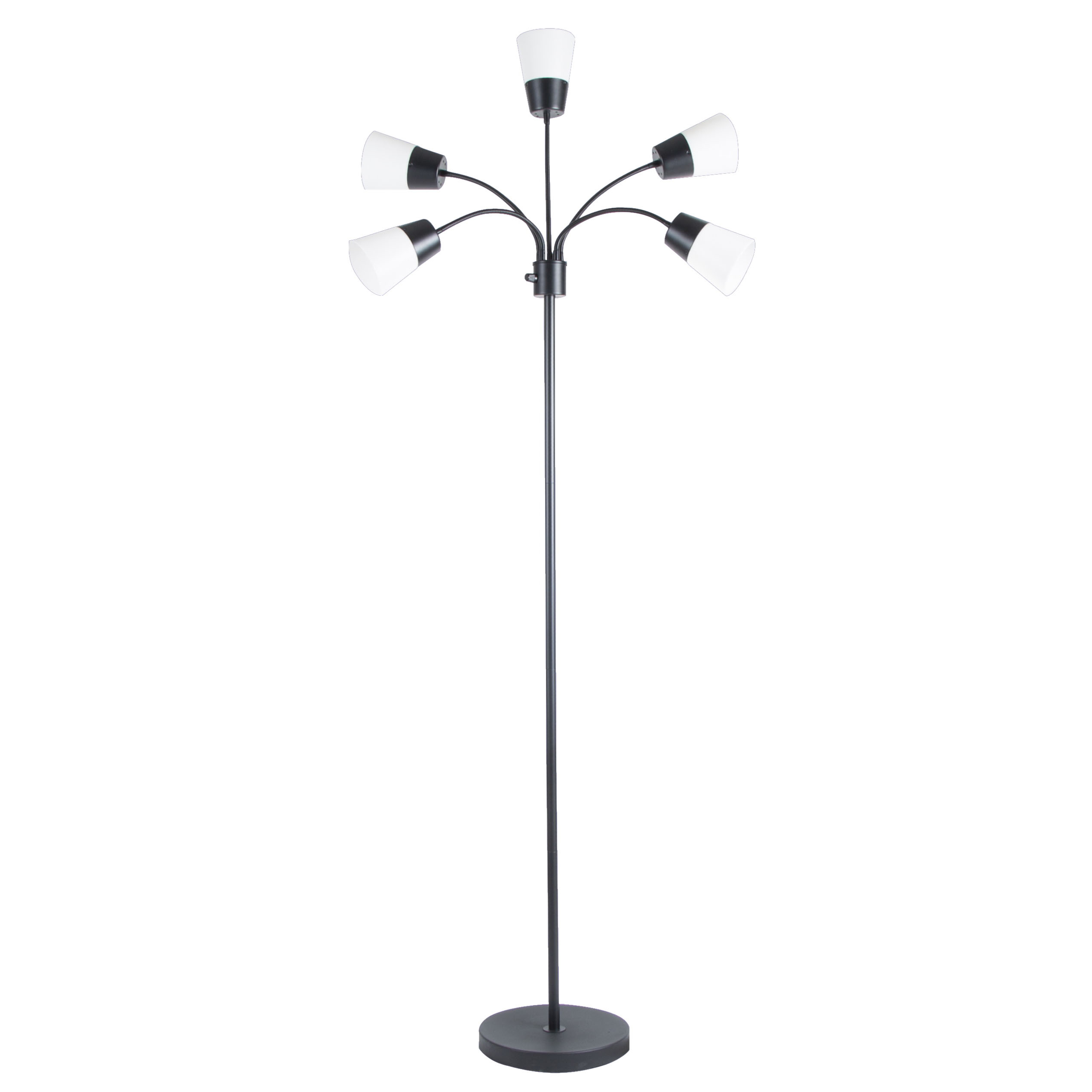 GS-F120121-02 LED Floor Lamp, 120 V, 37 W, 5-Lamp, LED Lamp, Warm White, 1500, 3000 K Color Temp