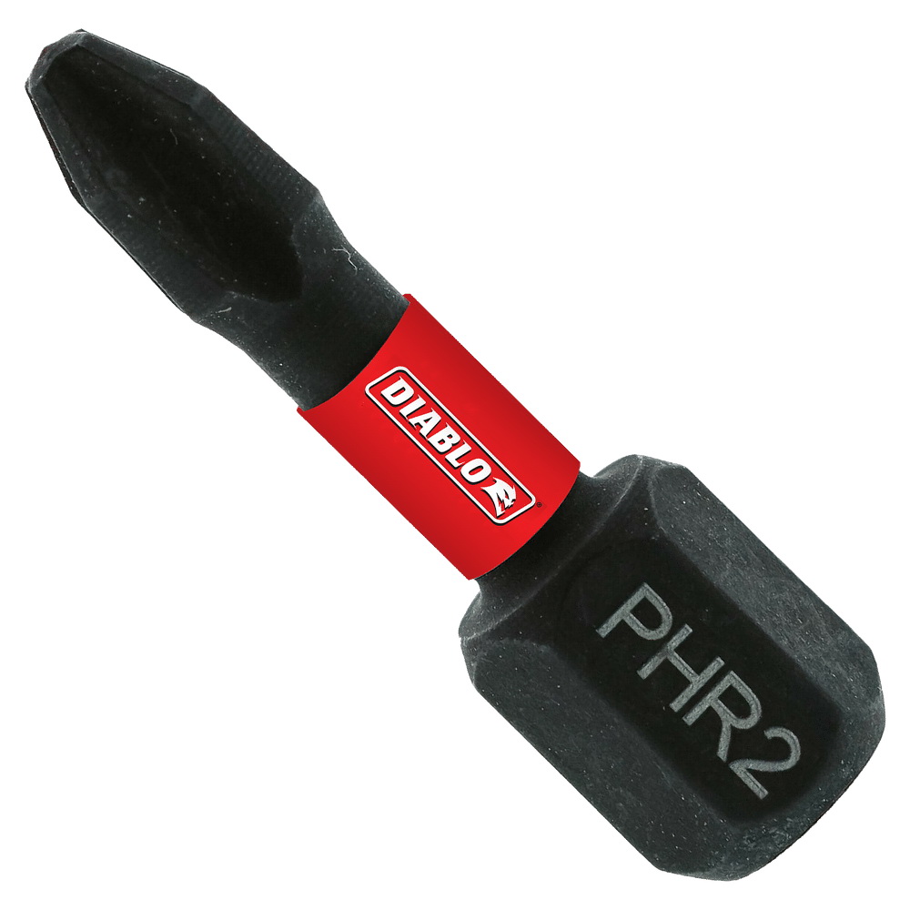 DPH2R1B Reduced Screwdriver Bit, #2 Drive, Phillips Drive, 1/4 in Shank, Hex Shank, 1 in L